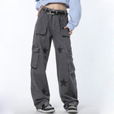 Downtown Girl – Baggy-Jeans mit Sternmuster